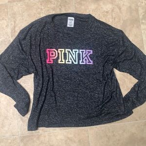 Victoria’s Secret PINK logo rainbow ombré long sleeve